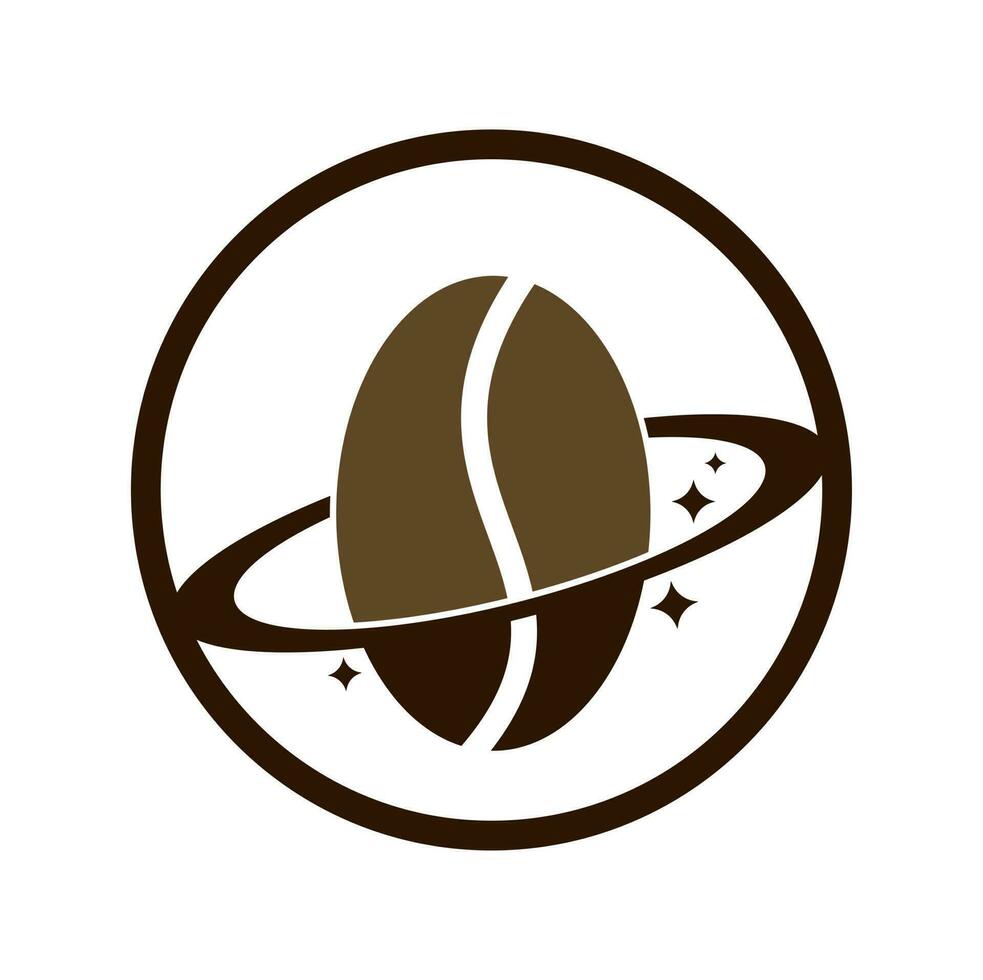 design de vetor do logotipo do planeta café.