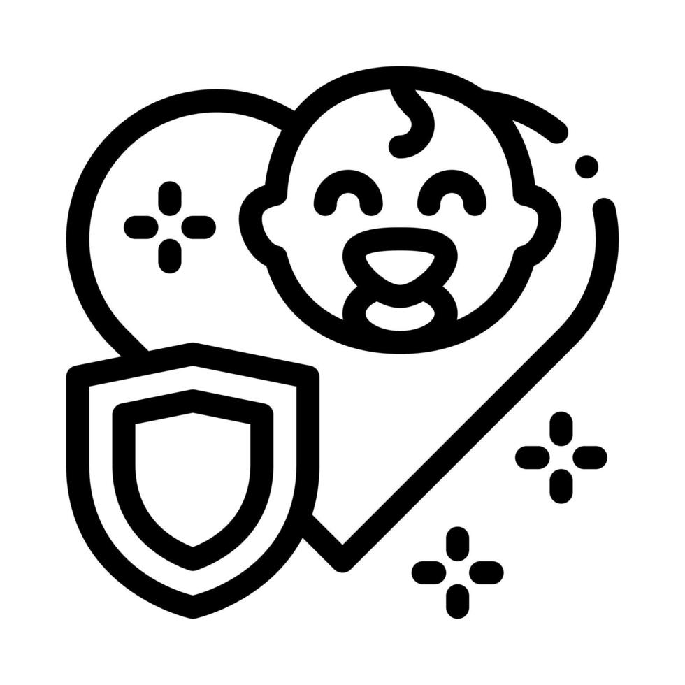 ícone de proteção de imunidade do bebê ilustração de contorno do vetor