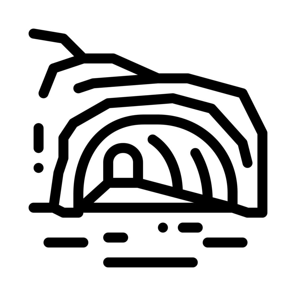 ilustração de contorno vetorial de ícone de desfiladeiro de caverna de montanha vetor