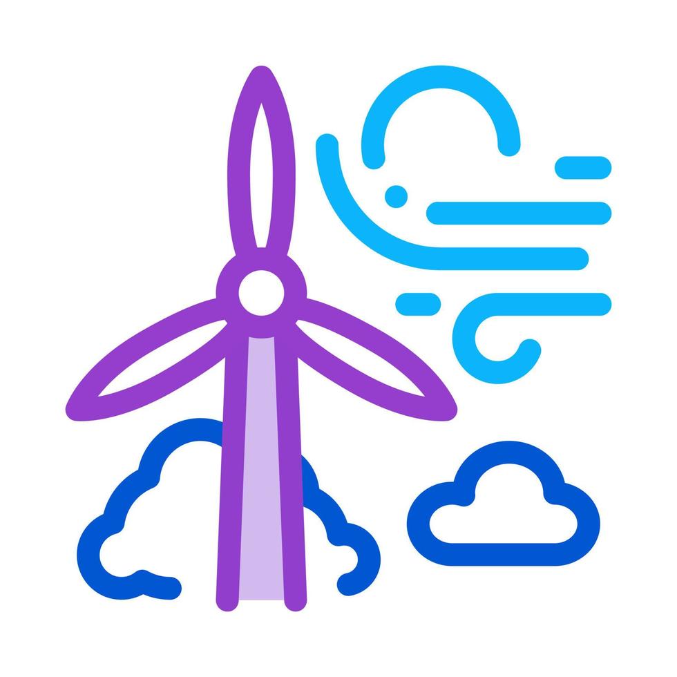 ilustração de contorno de vetor de ícone de moinho de energia eólica alta
