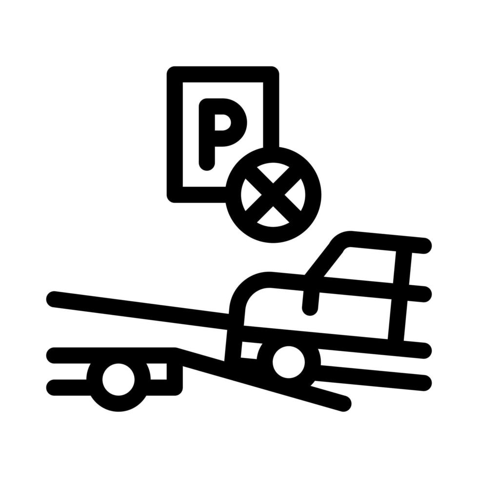 ilustração de contorno de vetor de ícone de carro de estacionamento errado