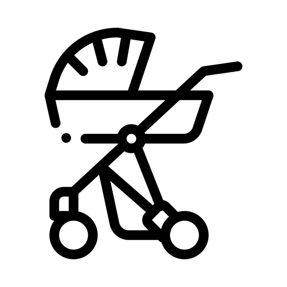 ilustração de contorno vetorial de ícone de carrinho de bebê vetor