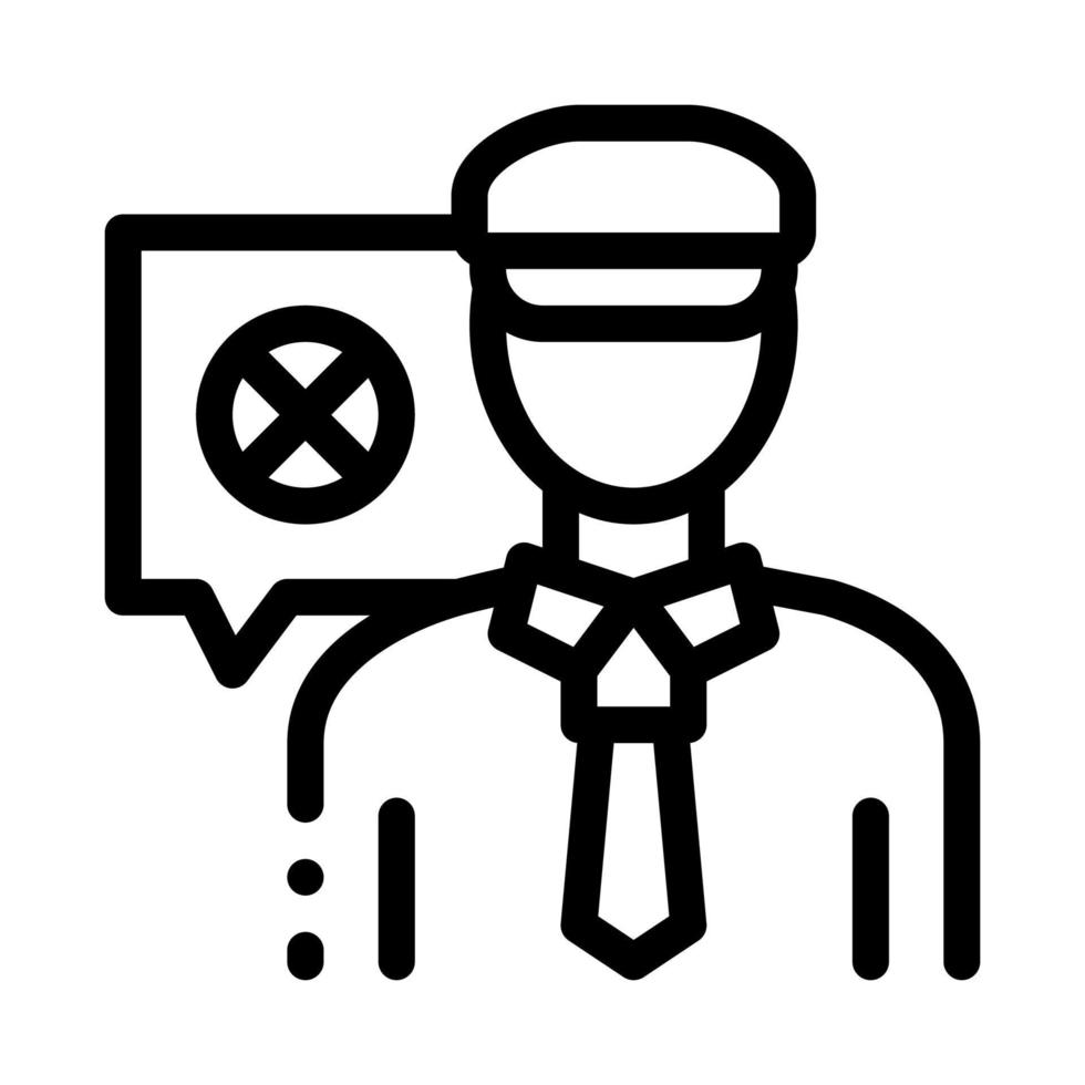 ilustração de contorno vetorial de ícone de negação de policial vetor