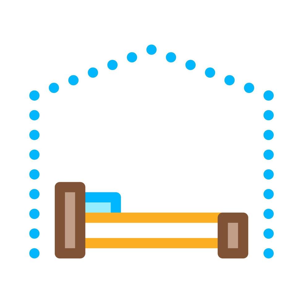 ilustração de contorno vetorial de ícone de toldo de dossel de cama vetor