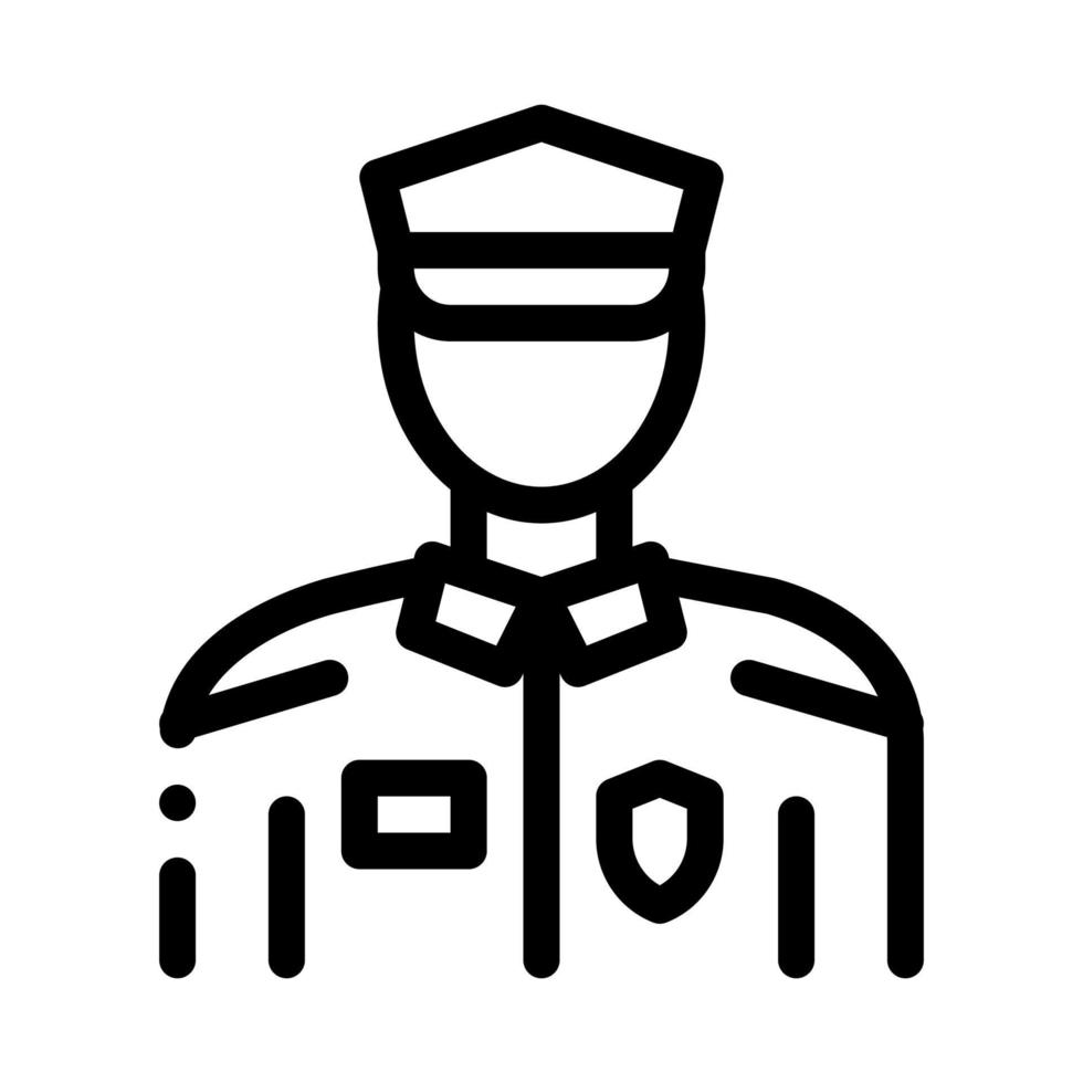 policial em ilustração de contorno de ícone de terno policial vetor