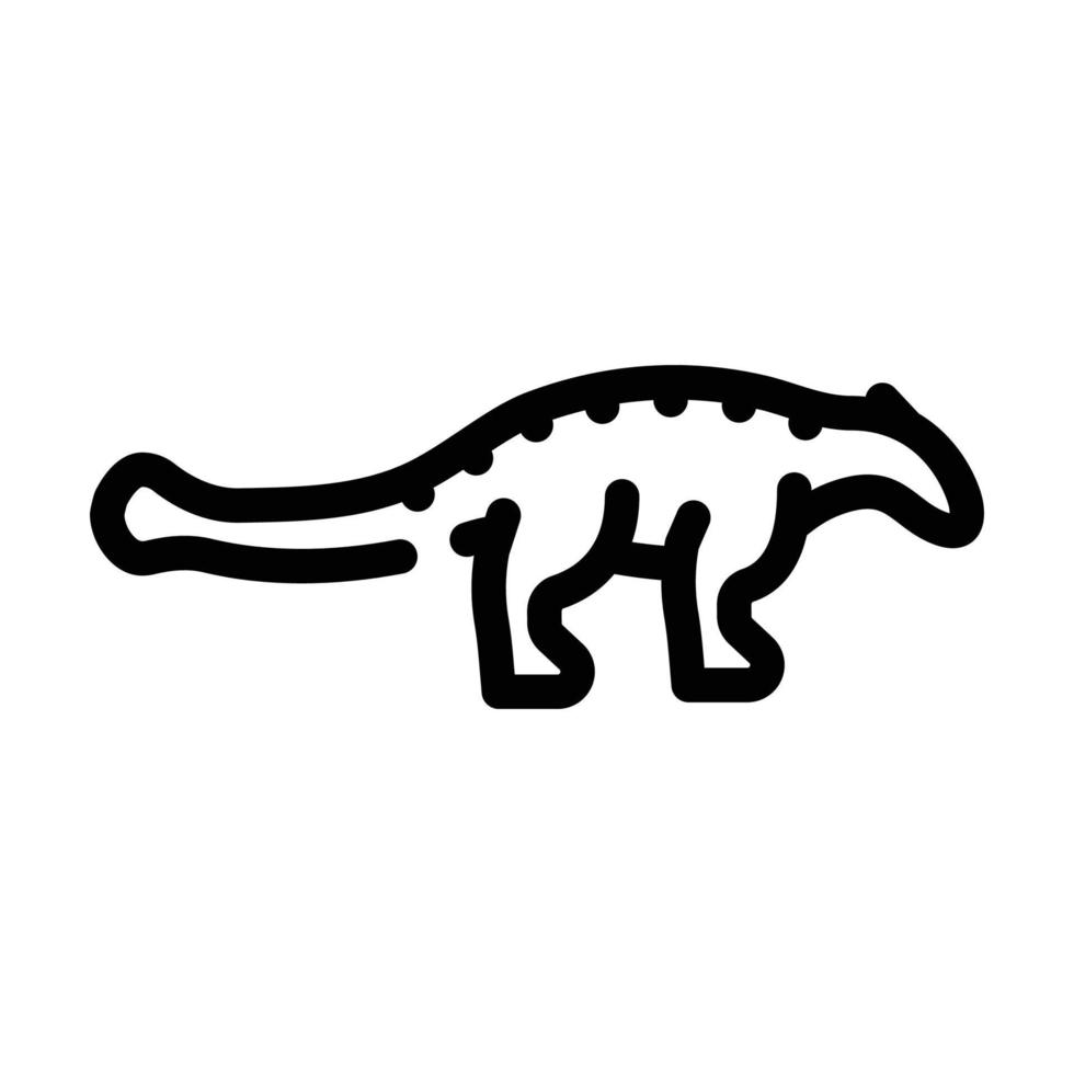 sinal de ilustração vetorial de ícone de linha de dinossauro anquilossauro vetor