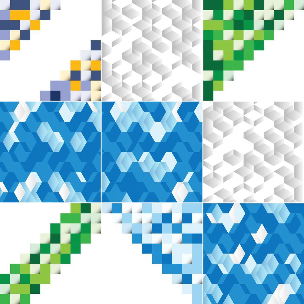 padrão perfeito de blocos coloridos com formato vetorial de sombra eps10 vetor
