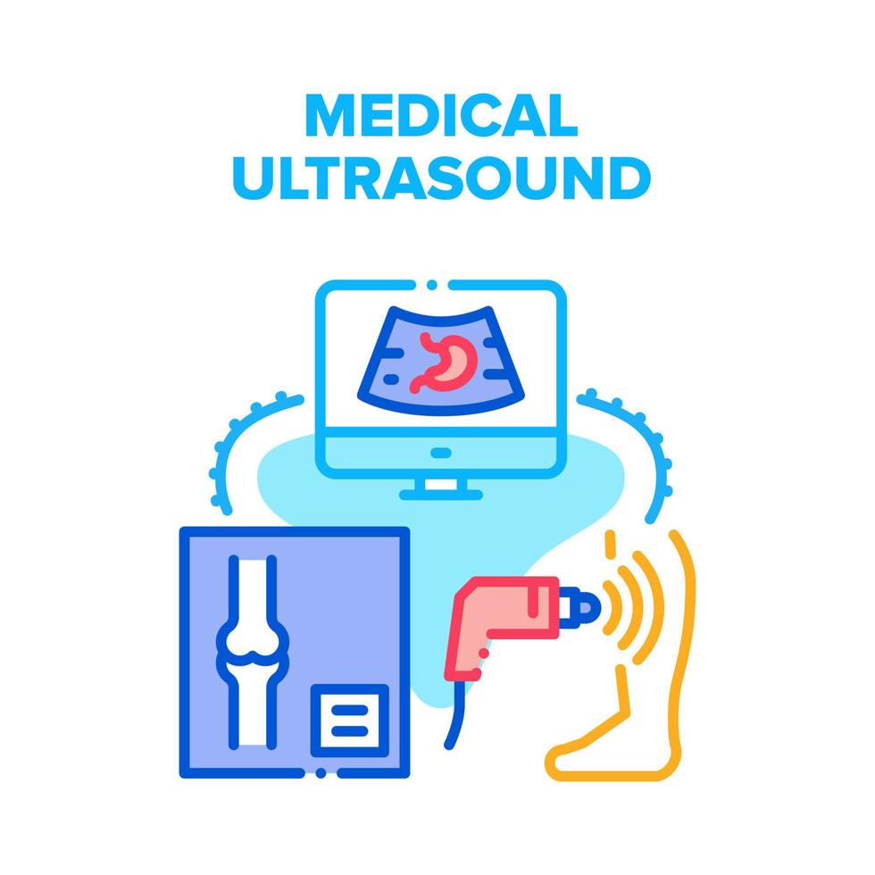 cor do conceito de vetor de dispositivo de ultrassom médico