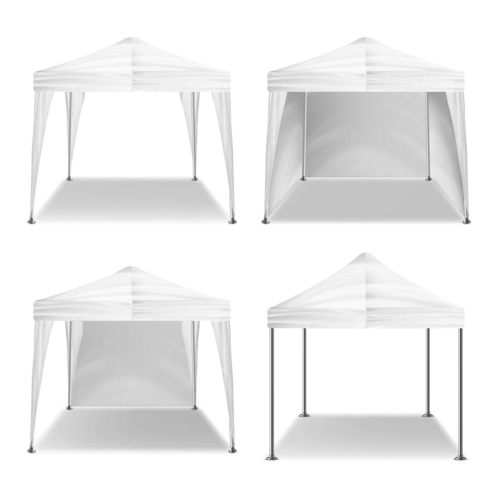 vetor de conjunto de pavilhão ao ar livre de tenda dobrável
