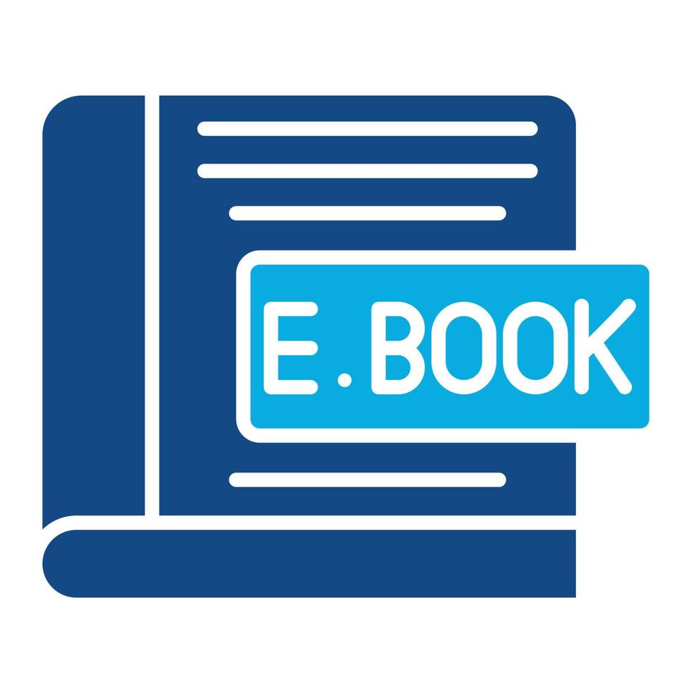 ícone de glifo de duas cores de ebooks vetor