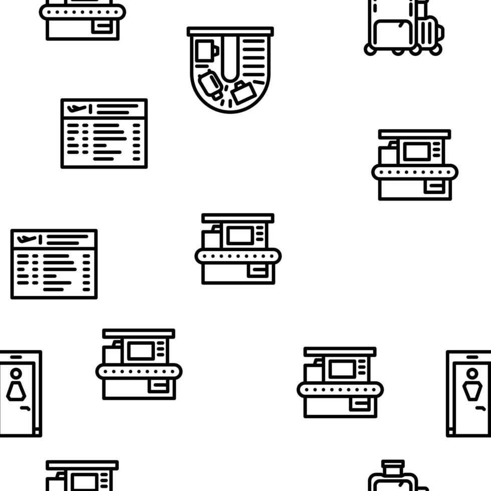 padrão sem emenda de vetor de equipamento eletrônico de aeroporto