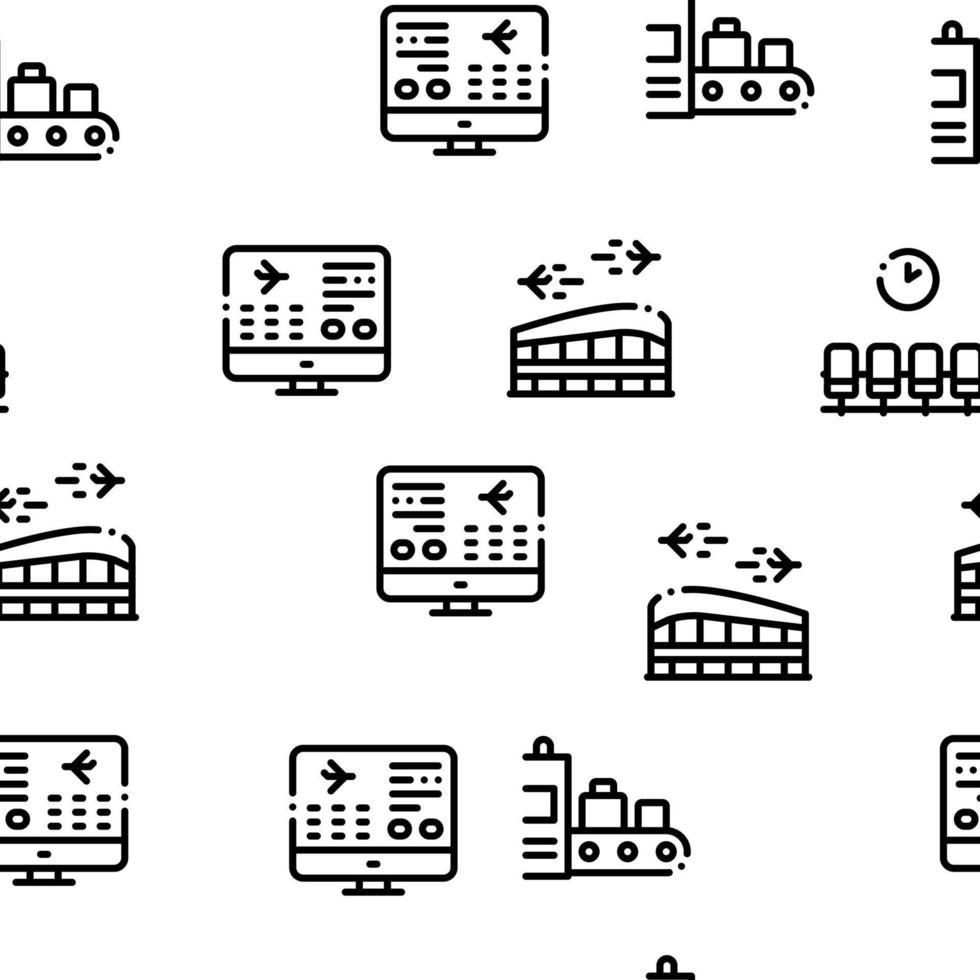 vetor de padrão sem costura de companhia aérea e aeroporto