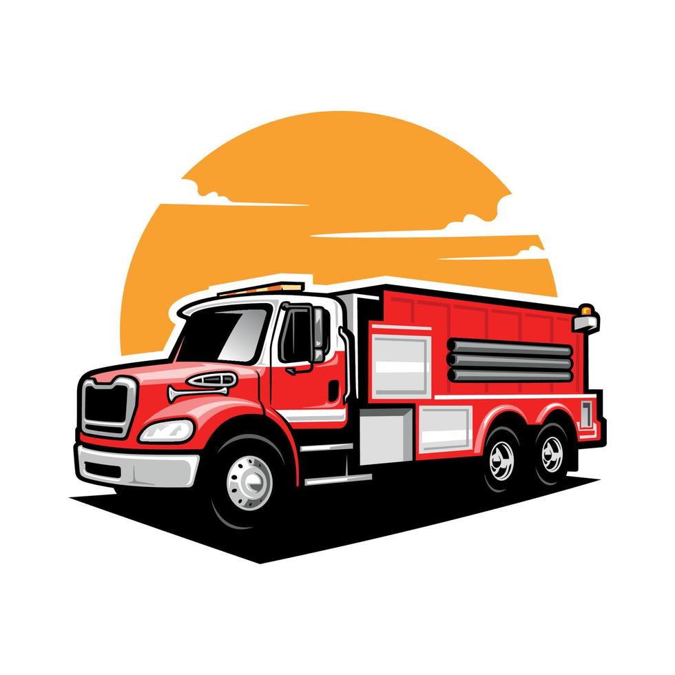 vetor de logotipo de ilustração de caminhão de bombeiros