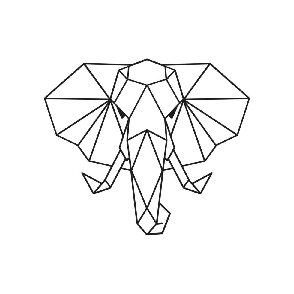 ilustração lowpoly de elefante vetor