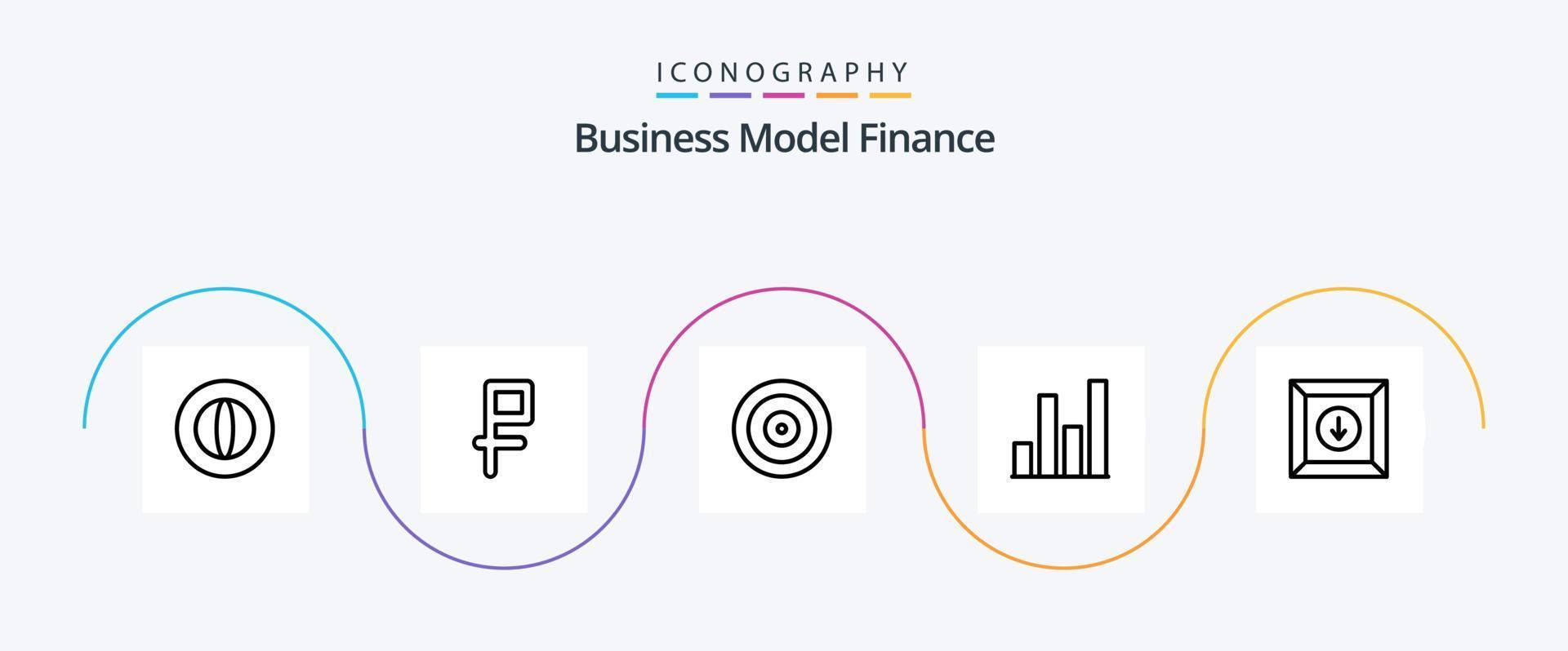 pacote de ícones da linha 5 das finanças, incluindo . download. finança. caixa. gráfico vetor