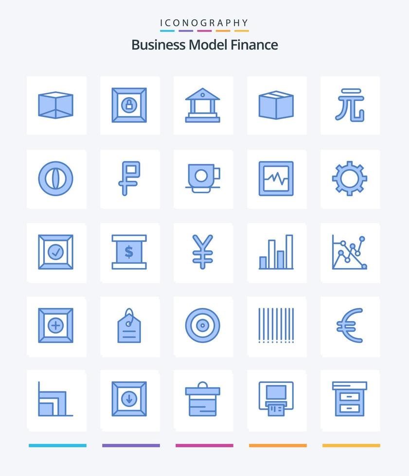 pacote de ícones azuis de finanças criativas 25, como marketing. moeda. caixa. o negócio. dinheiro vetor