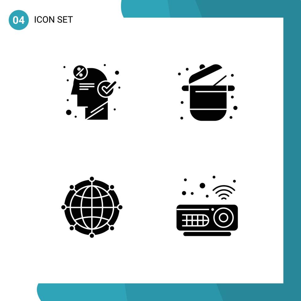 conjunto de sinais de símbolos de ícones de interface do usuário modernos para ideia de supermercado de cérebro karahi elementos de design de vetores editáveis globais