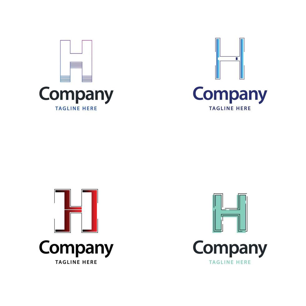 letra h design de pacote de logotipo grande design criativo de logotipos modernos para o seu negócio vetor