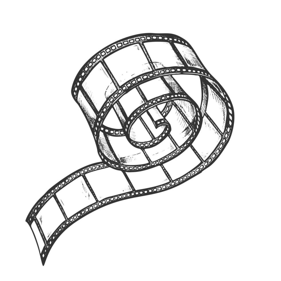 rolo de tira de filme para vetor monocromático de câmera de vídeo