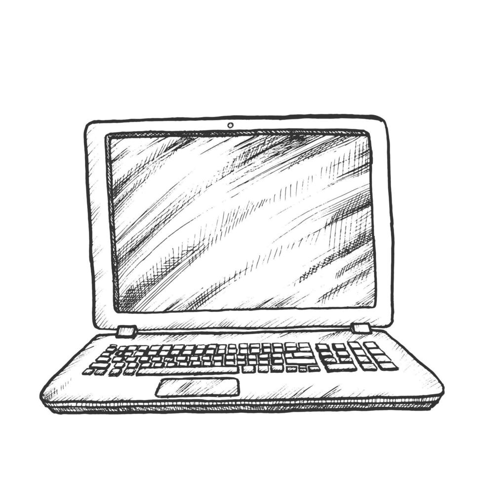 vetor monocromático de gadget digital de computador portátil