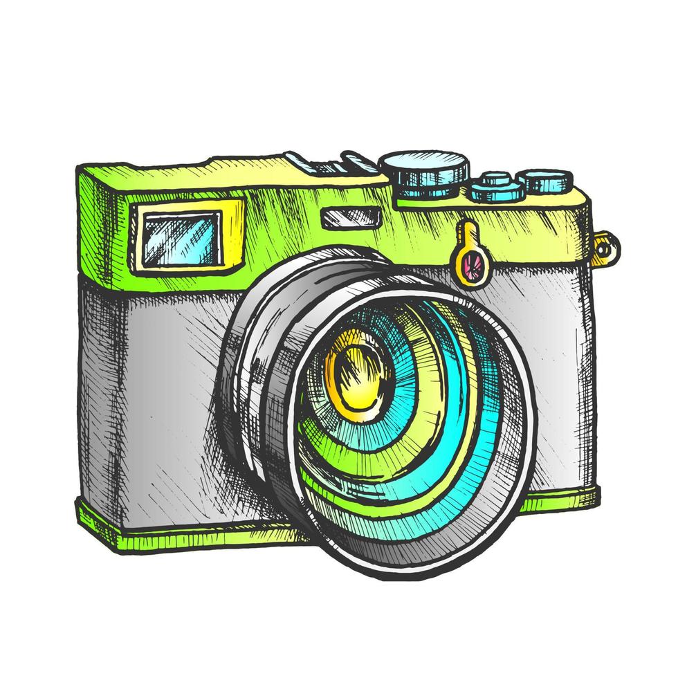 vetor de cores de gadget digital de câmera fotográfica