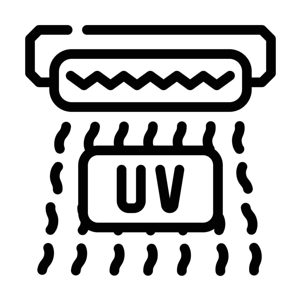 ilustração vetorial de ícone de linha de ondas ultravioleta vetor