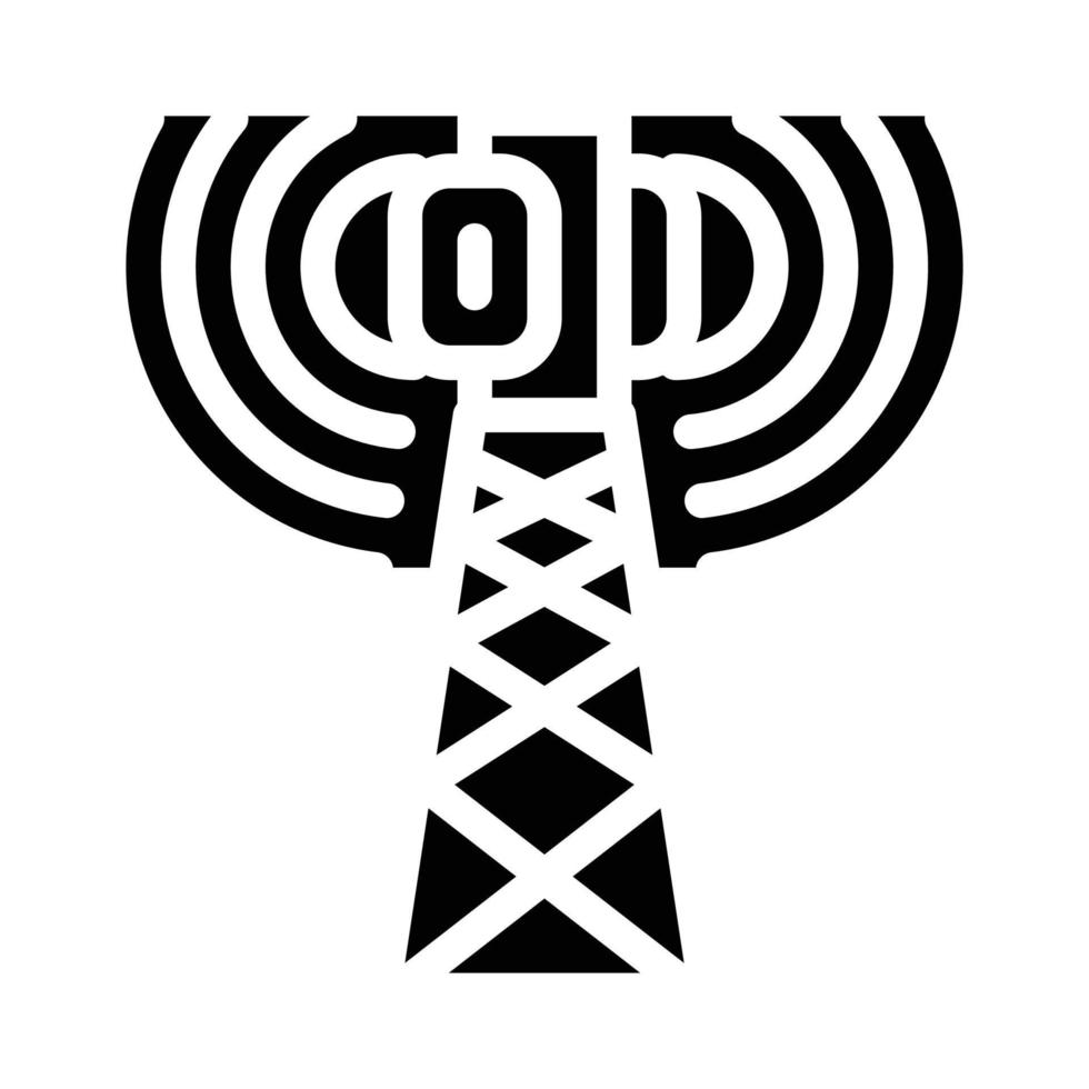 ilustração em vetor ícone de glifo eletromagnético de antena