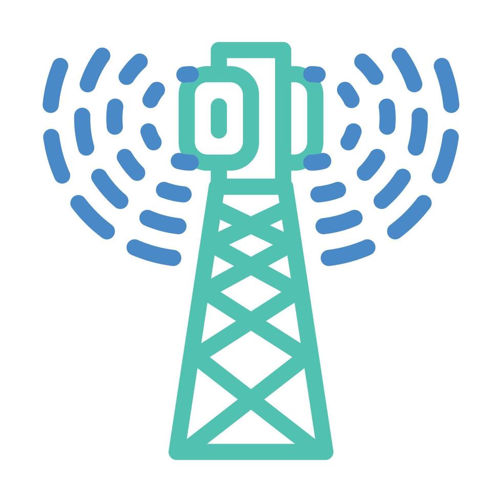 ilustração em vetor ícone de cor eletromagnética de antena