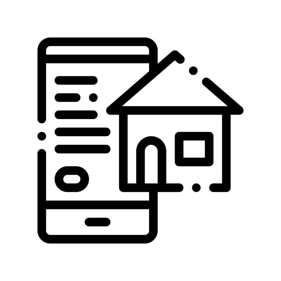ícone de vetor imobiliário de pesquisa de aplicativo para smartphone