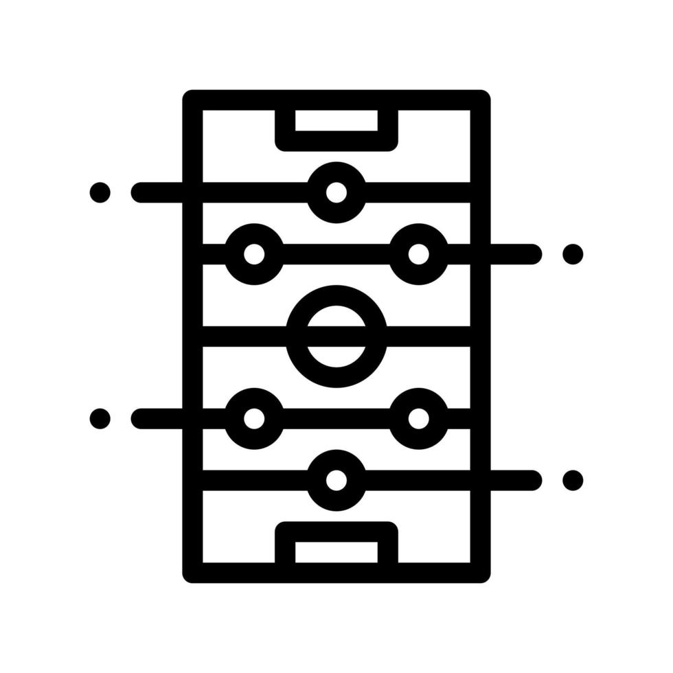 ícone de sinal de vetor de futebol de mesa interativo para crianças