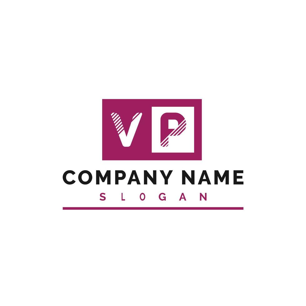 design de logotipo de carta vp vetor