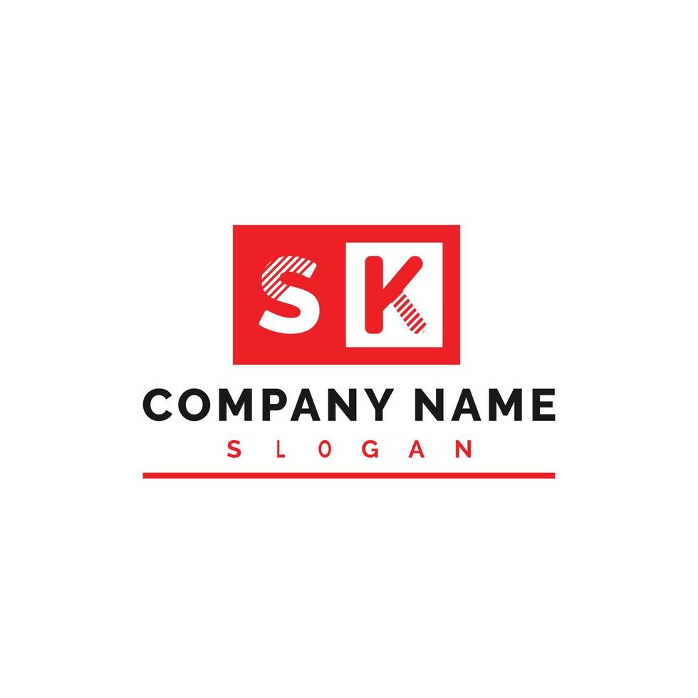 design de logotipo de carta sk vetor