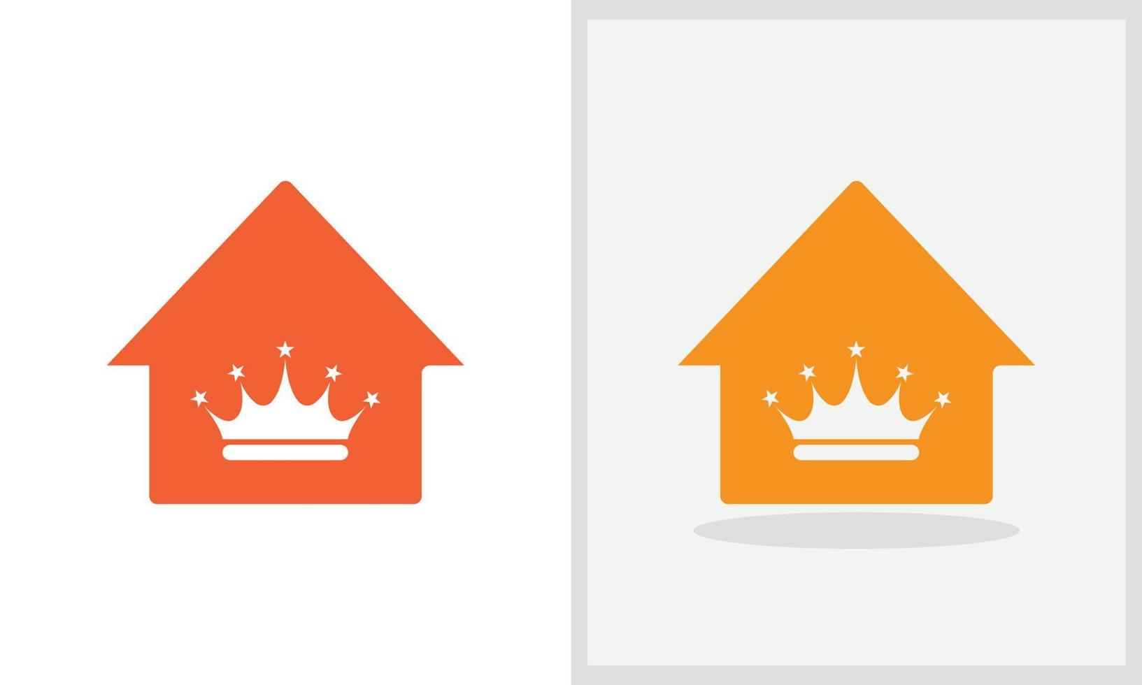design do logotipo da casa da coroa. logotipo em casa com vetor de conceito de coroa. design de logotipo de coroa e casa