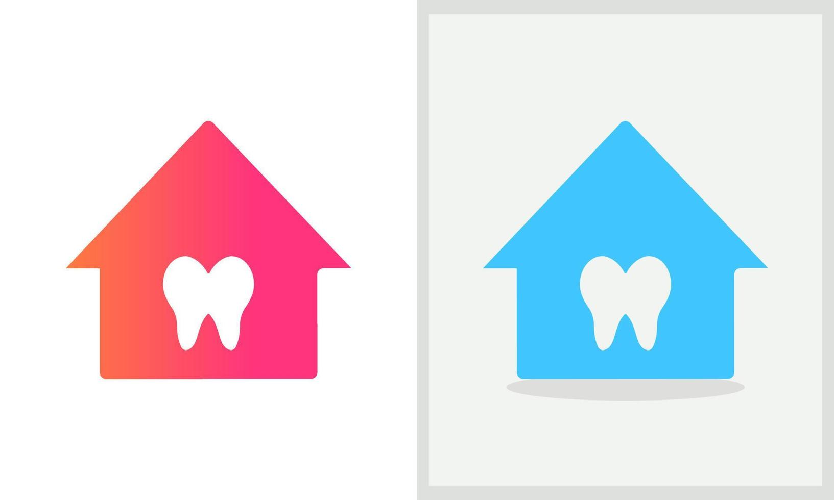 design de logotipo de casa de dentes. logotipo em casa com vetor de conceito de dentes. design de logotipo odontológico e doméstico