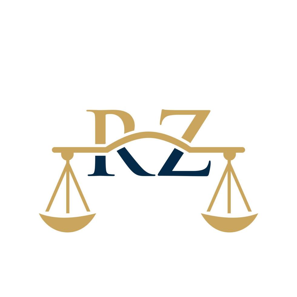 modelo de vetor de design de logotipo de lei de advogado de carta rz