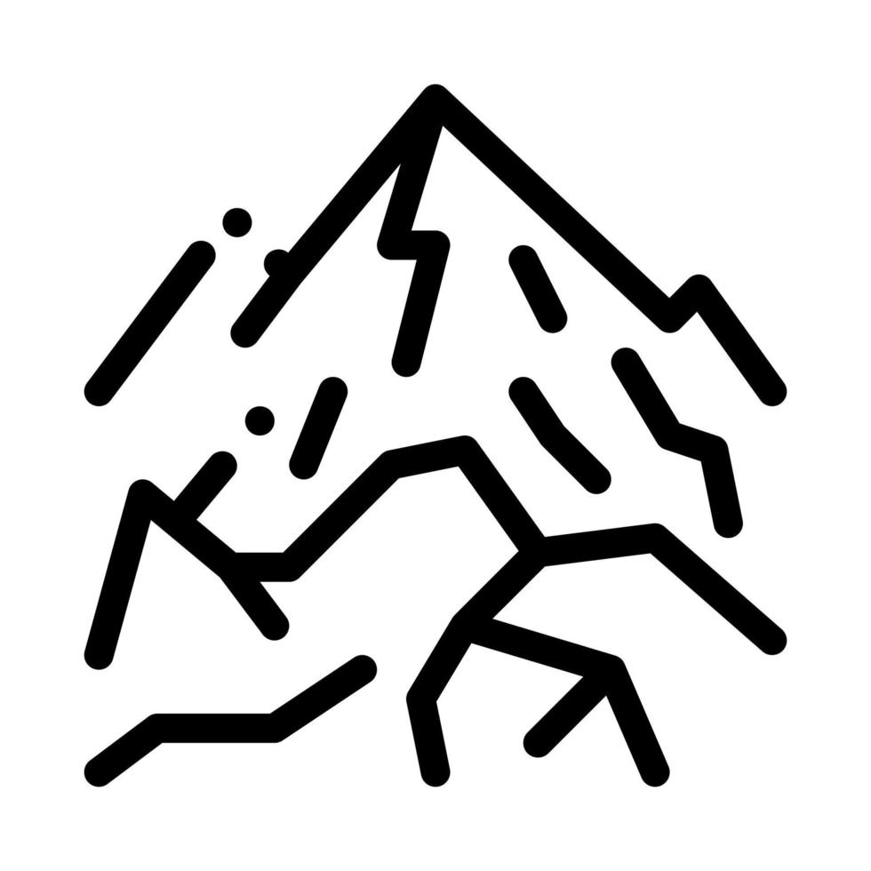 ilustração de contorno vetorial de ícone de vista para a montanha vetor
