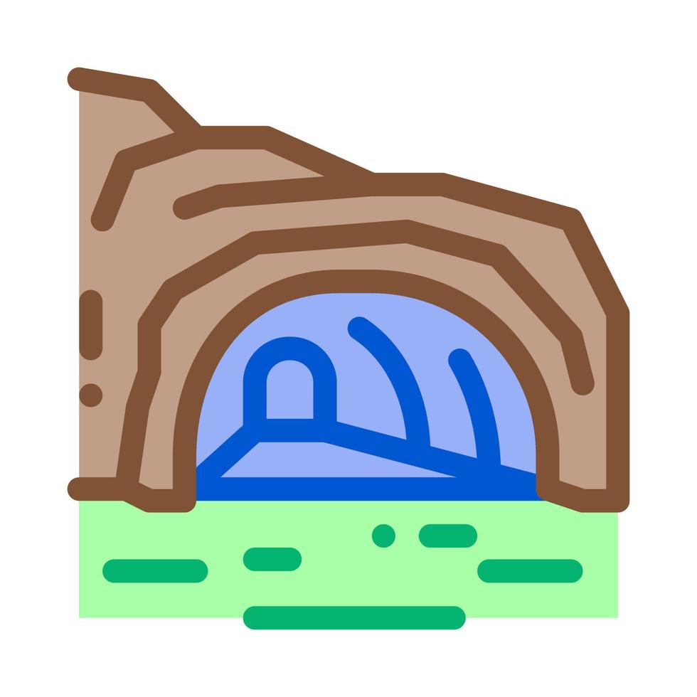 ilustração de contorno vetorial de ícone de desfiladeiro de caverna de montanha vetor