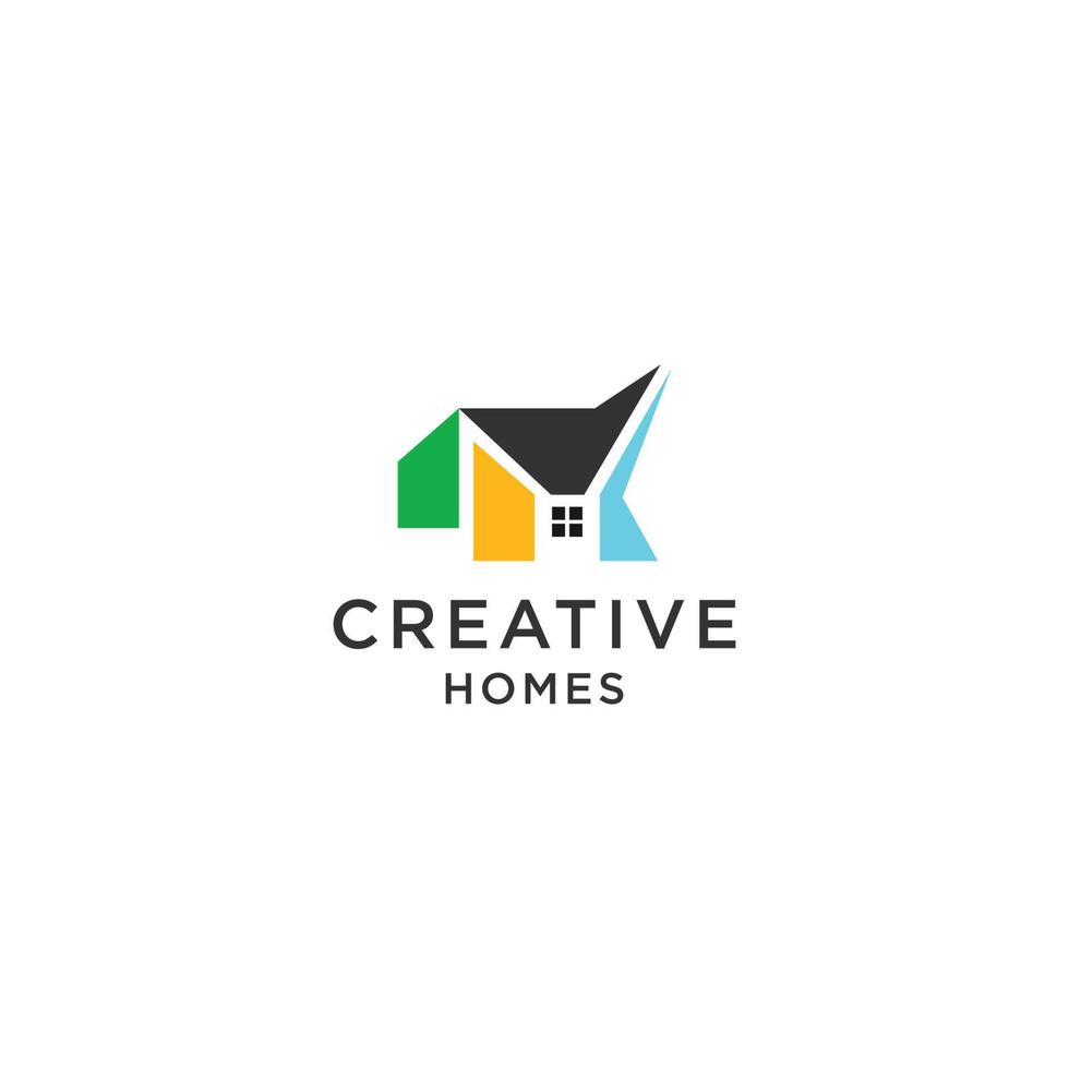 design de logotipo criativo. vetor de casa e construção