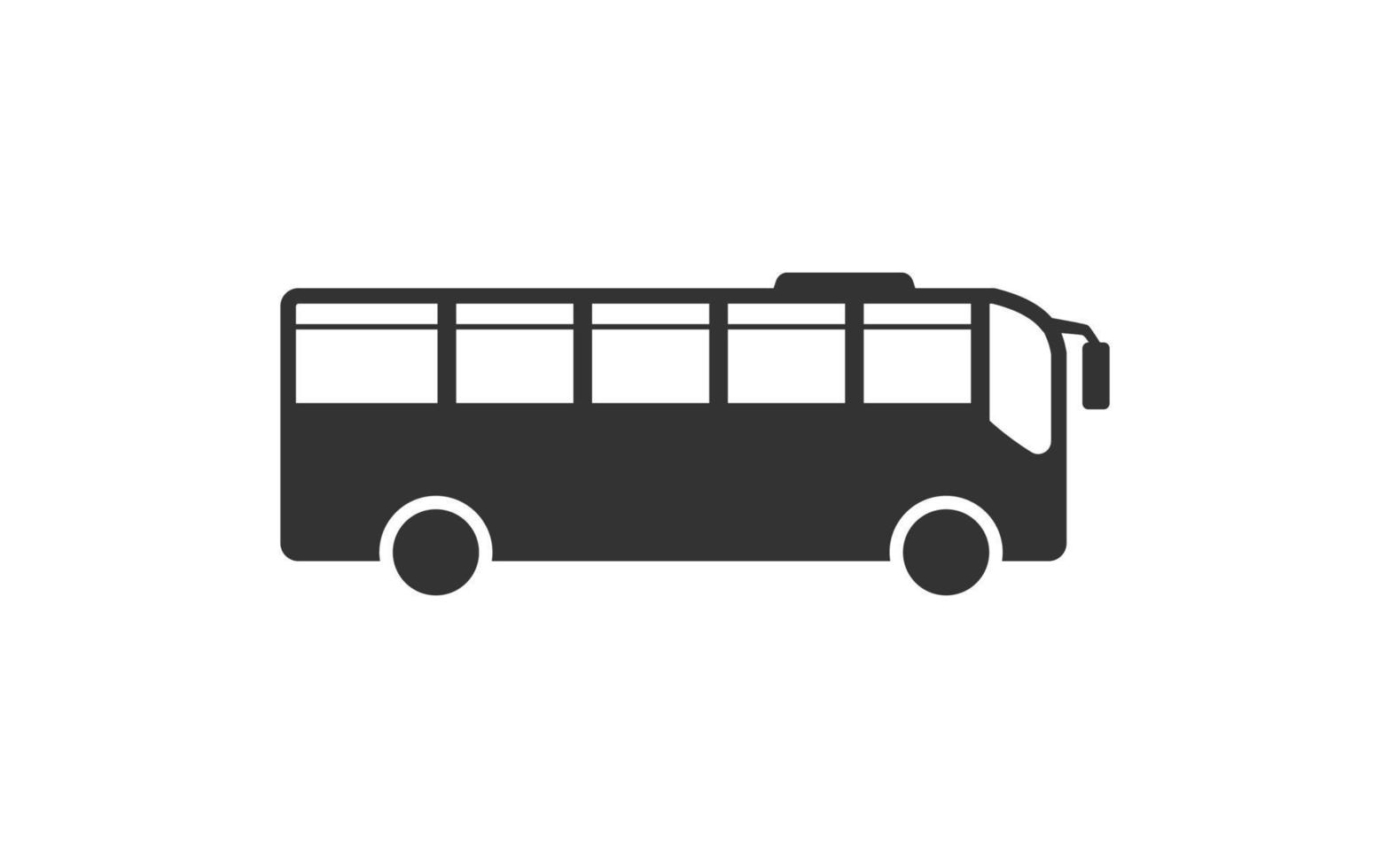 logotipo do ícone de ônibus para vetor de modelo com cor preta.