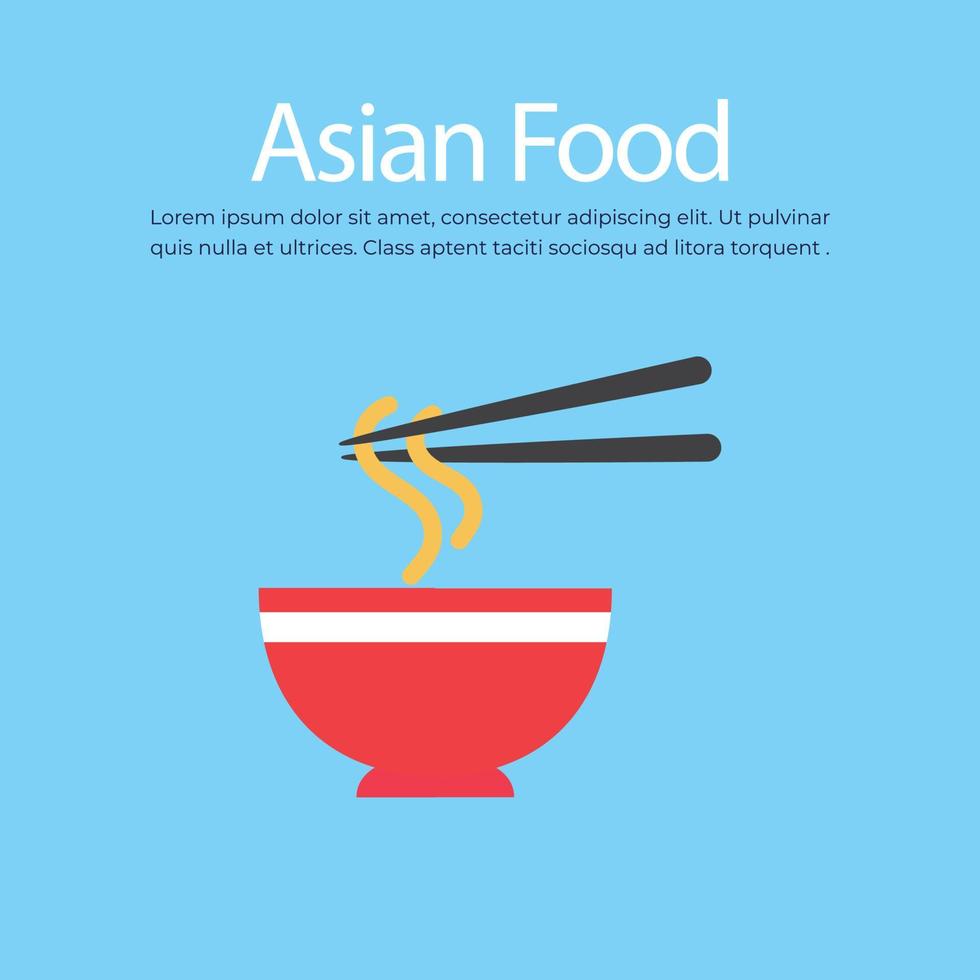 ilustração vetorial de macarrão de comida asiática. macarrão japonês vetor