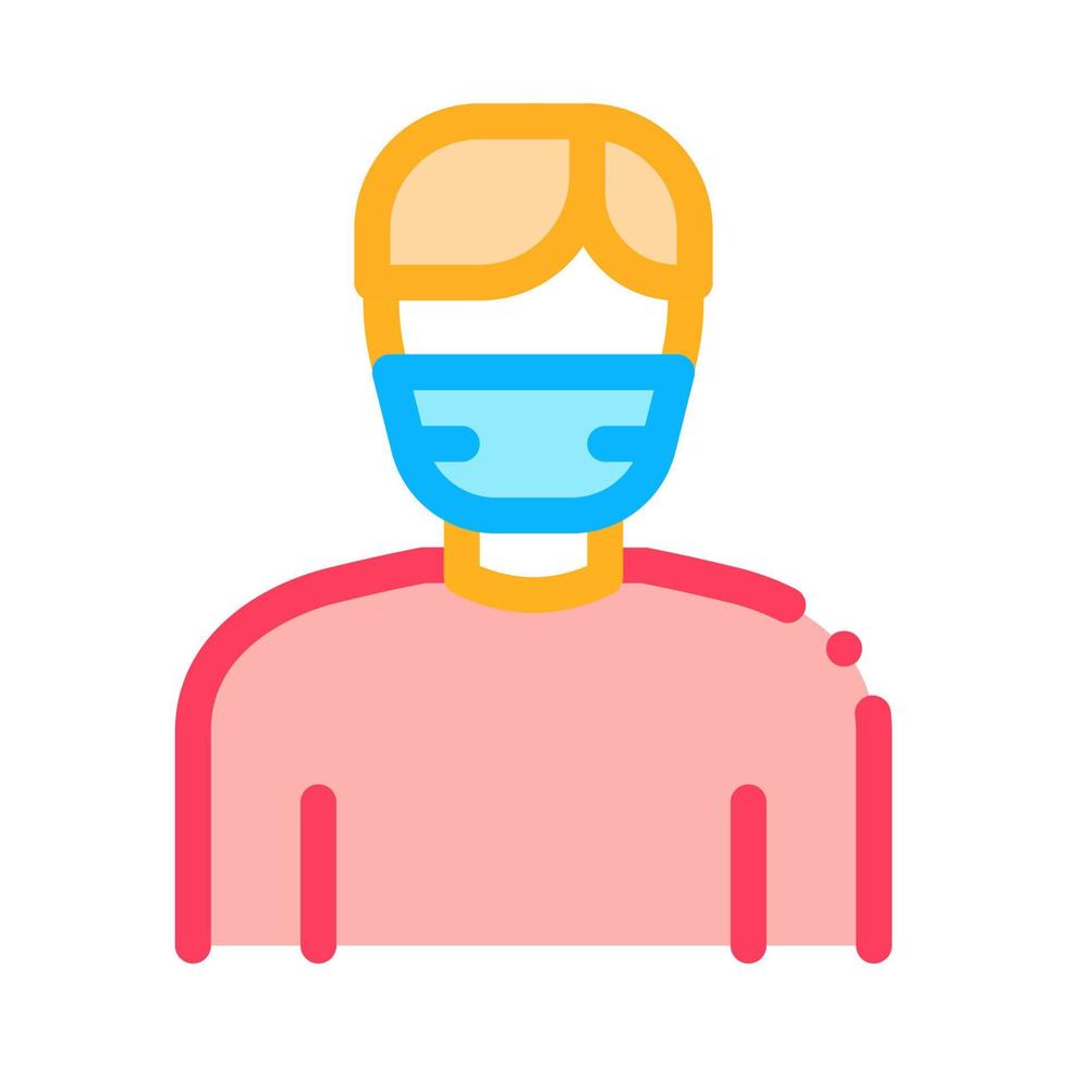 ilustração de contorno vetorial de ícone de máscara facial de homem vetor