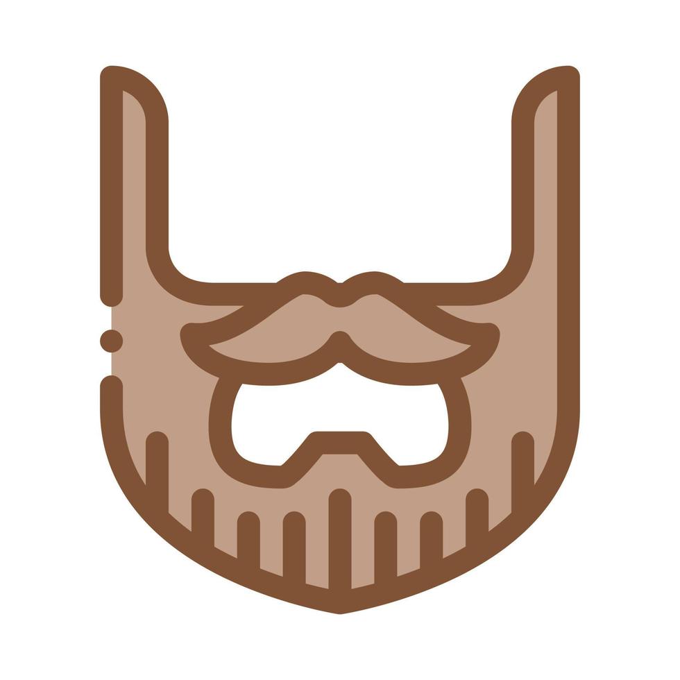 ilustração de contorno de ícone de bigode de bigode de barba vetor