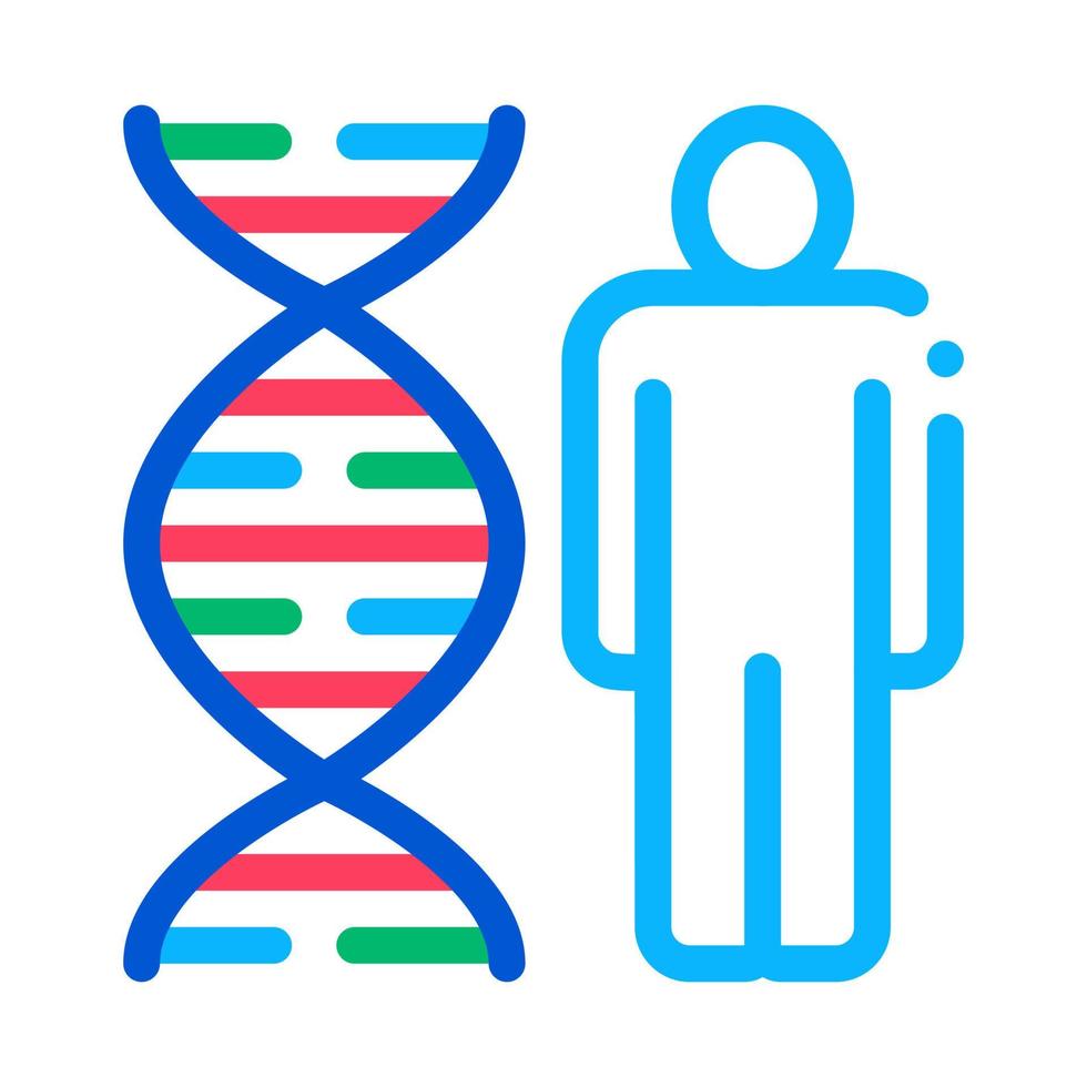 ilustração de contorno de ícone de dna humano e molecular vetor