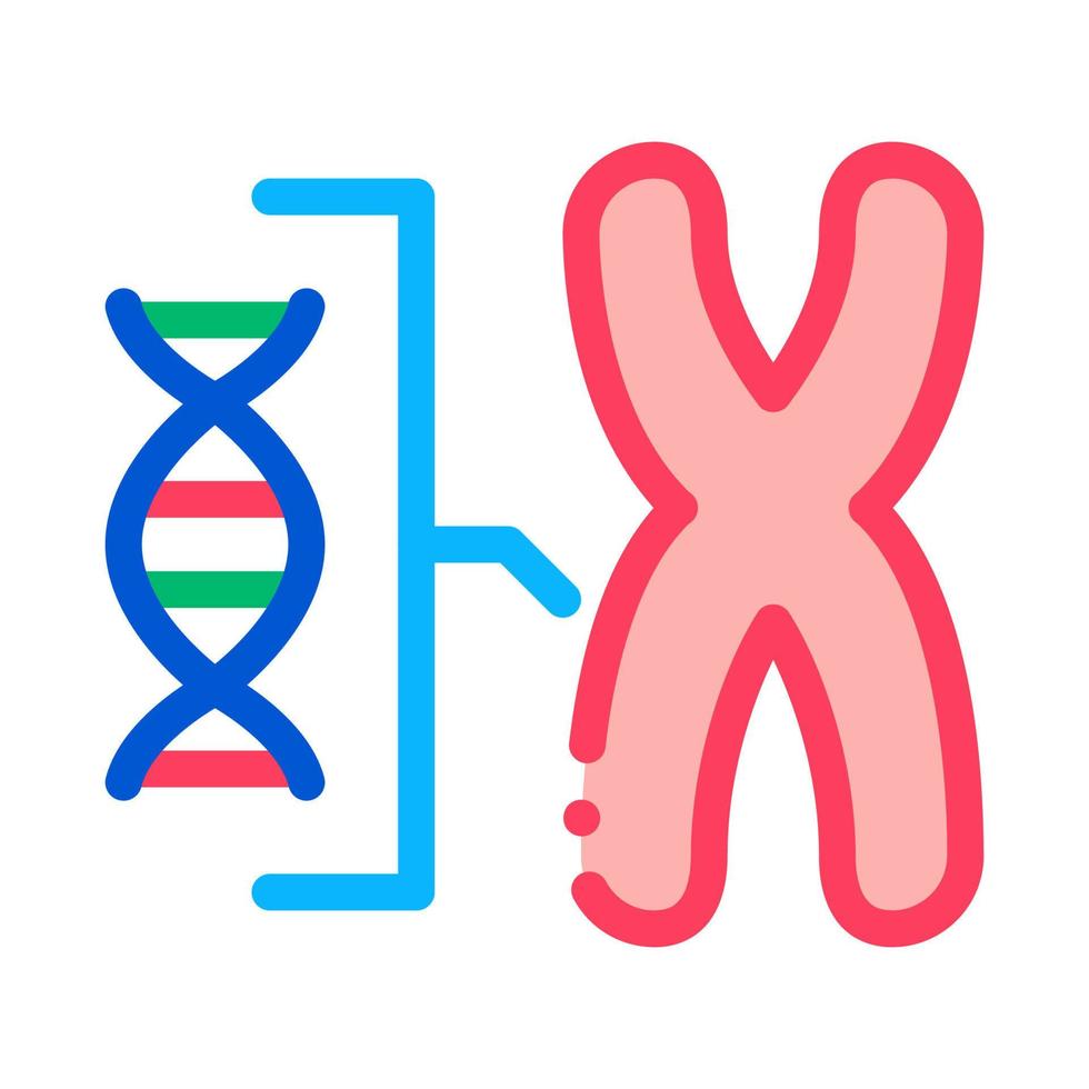 ilustração de contorno de ícone de cromossomo e molécula vetor