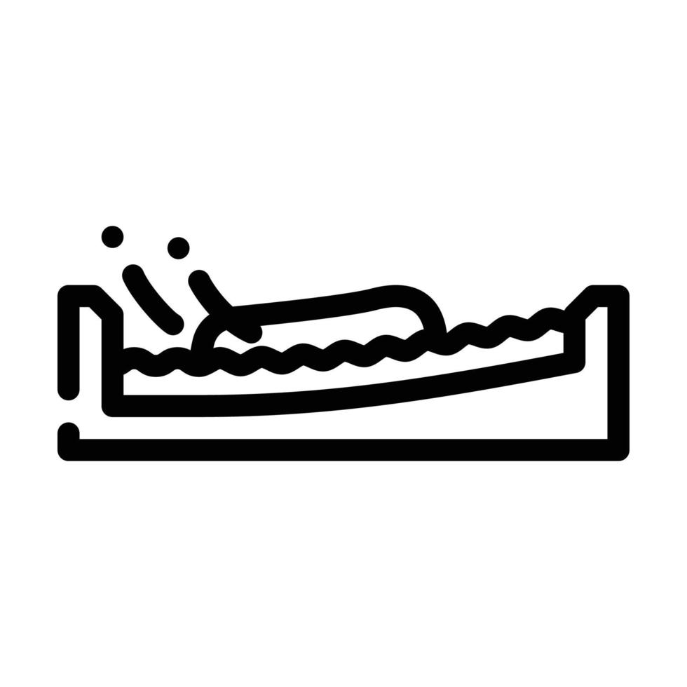 ilustração vetorial de ícone de linha de esporte aquático de placa de fluxo vetor
