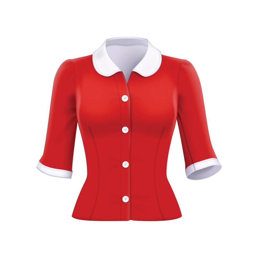 blusa de vestuário feminino vermelho vetor