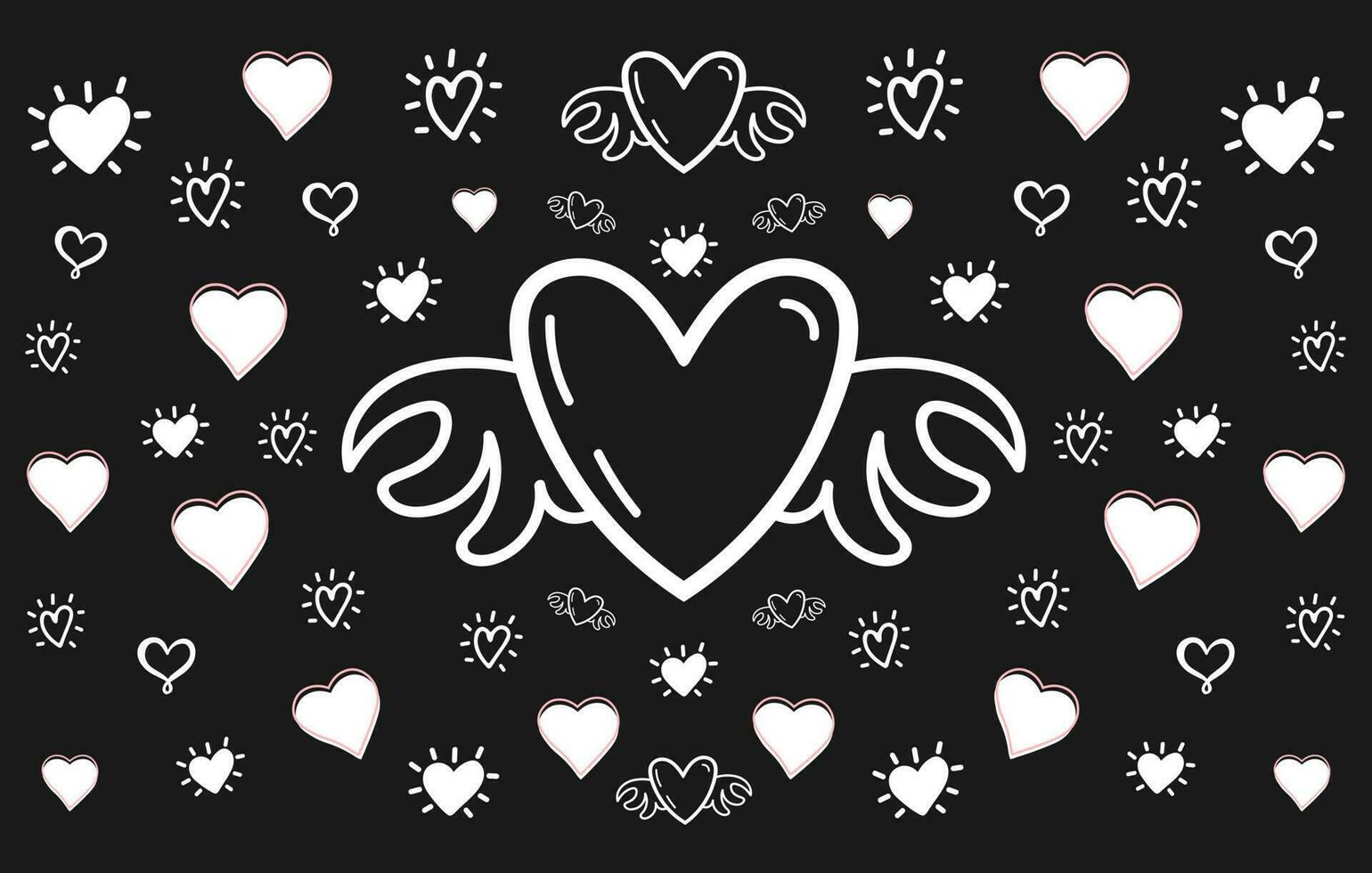 pacote de vetores de amor grátis, conjunto de ilustração de amor, elemento decorativo de amor, clipart de coração de amor