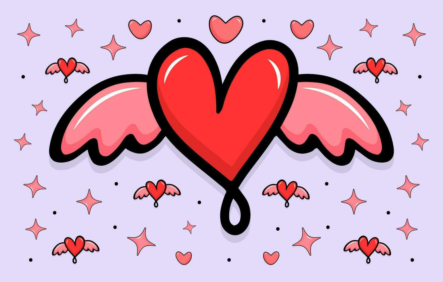 pacote de vetores de amor grátis, conjunto de ilustração de amor, elemento decorativo de amor, clipart de coração de amor