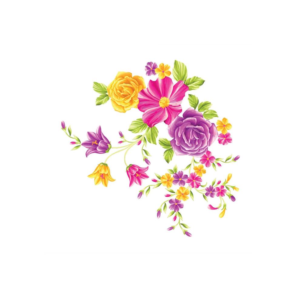 ilustração de flores,design floral decorativo,ilustração botânica,design de flores vetoriais,fundo de buquê de flores em aquarela,modelo de fundo de flores multicoloridas vetor