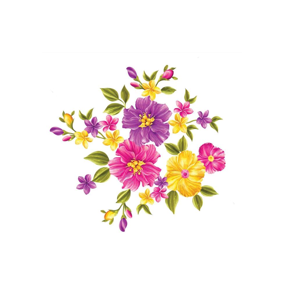 ilustração de flores,design floral decorativo,ilustração botânica,design de flores vetoriais,fundo de buquê de flores em aquarela,modelo de fundo de flores multicoloridas vetor